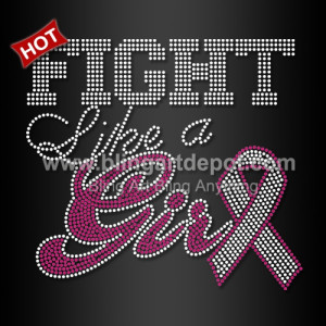 Fight Like a Girl Crystal Heat Transfers for Breast Cancer Awareness Shirts Fight Like a Girl Crystal Heat Transfers for Breast Cancer Awareness Shirts